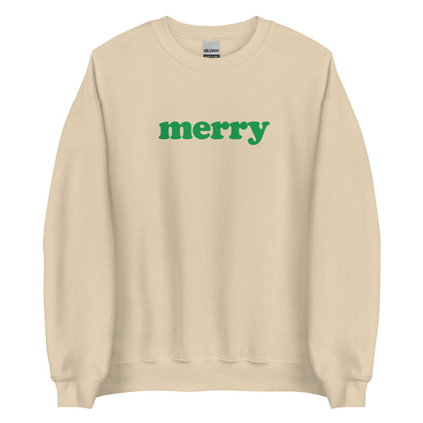 Green Merry Sweatshirt (Grey & Oatmeal)