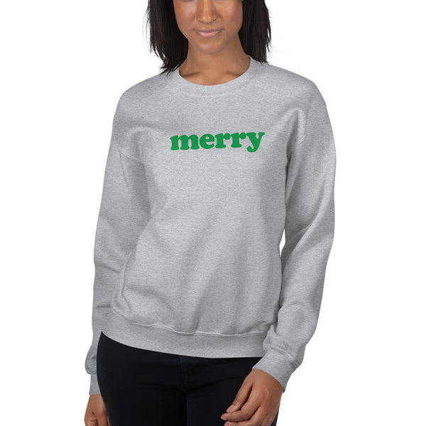 Green Merry Sweatshirt (Grey & Oatmeal)