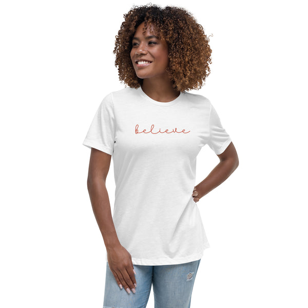 Believe White Christmas Women's Relaxed Tee