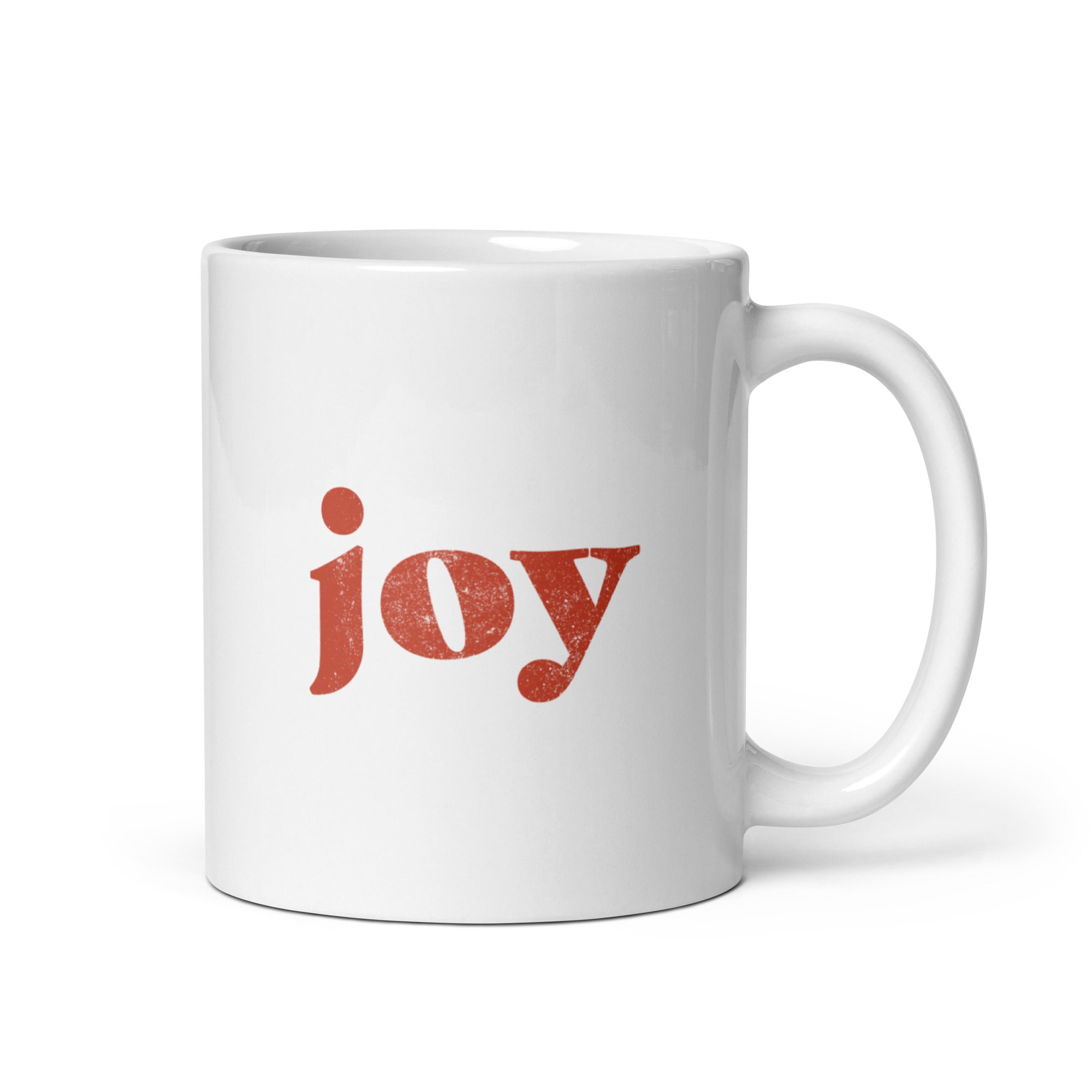 Joy White Glossy Mug